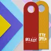 Bitte klopfen oder belegt Türhänger mit Punkten in gelb-rot Produktbild-Vorschau 2
