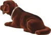 A brown dog figurine with a silver collar, lying down. Produktbild-Vorschau