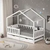 ML-Design detská posteľ domček posteľ 80x160 cm biela s 2 Náhľad obrázku produktu 7