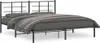 The Living Store Bettgestell mit Kopfteil Metall Schwarz Produktbild-Vorschau 2