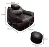 Gaming sitzsack + Fußhocker Kunstleder BANANAIR 100x110 rot Produktbild-Vorschau 5