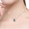 Damen Herzkette  Anhänger mit ECHTEM SAPHIR 925 Sterling Produktbild-Vorschau 2