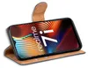 A flip case for a Realme 7i phone is shown open, displaying the phone's screen with a colorful wallpaper and the brand name. Produktbild-Vorschau