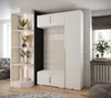 A modern entryway with a white wardrobe and shelving unit, decorated with dried plants and vases. Produktbild-Vorschau