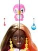 A Barbie doll with color-changing hair and a penguin accessory, demonstrating the color-changing feature with temperature indicators. Náhľad obrázku produktu