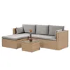 BEAUTYSOFA | SEVILLA Polyrattan Gartenlounge Beige – Produktbild-Vorschau 3