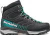 Schwarze Wanderschuhe für Damen von Scarpa; Modell Mescalito TRK GTX Wmn; mit grünen Schnürsenkeln und rutschfester Sohle. Produktbild-Vorschau