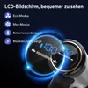 Close-up of a digital display showing battery status and mode indicators, with abstract blue light effects. Produktbild-Vorschau