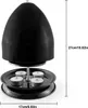 A black candle heater with four tealights on a black plate. Produktbild-Vorschau