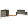 vidaXL Whirlpool-Umrandung Grau Poly Rattan und Massivholz Produktbild-Vorschau 6