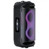 A black portable party speaker with purple lighting. Produktbild-Vorschau
