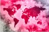 MuchoWow® Poster Weltkarte - Rot - Schwarz 90x60 cm - Produktbild-Vorschau 1