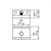 Technical drawing with dimensions of a mounting bracket for a sliding door fitting. Produktbild-Vorschau