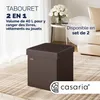 CASARIA® Tabouret cube avec espace de rangement brun petit Voir les images du produit 2