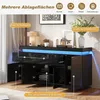 Merax dressoir met LED-verlichting, commode met 2 lades en Productafbeelding-voorbeeld 4