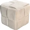 A beige corduroy pouf on a white background. Produktbild-Vorschau