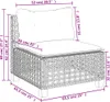 5-tlg. Garten-Sofagarnitur mit Kissen Schwarz Poly Rattan Produktbild-Vorschau 10