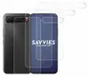A smartphone with screen protectors laid out next to it. Produktbild-Vorschau
