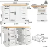 okwish Kücheninsel küchenwagen mit zwei Türen,Küchenschrank Produktbild-Vorschau 6