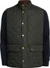 A quilted vest layered over a navy blue sweater. Produktbild-Vorschau
