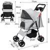 Klappbar Hundewagen 2 in 1 Hundebuggy Bis 20kg,Pet Stroller Produktbild-Vorschau 7