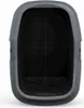 A top-down view of an open, gray and black cat litter box with a perforated base. Anteprima dell’immagine prodotto
