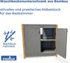 osoltus Unterschrank Waschbeckenunterschrank Bambus / Grau Produktbild-Vorschau 4