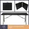 Perel klaptafel 180x75 cm, met een rotanlook, zwart. Productafbeelding-voorbeeld 15