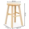 SPRINGOS Holzschemel Hocker Küchenhocker Tritthocker Kiefer Produktbild-Vorschau 4