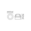 Technical drawing of a recessed light fixture with dimensions. Produktbild-Vorschau