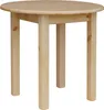 A round wooden table with four legs, shown from a front-facing angle against a white background. Produktbild-Vorschau