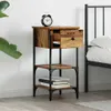 vidaXL Nachttisch mit Schubladen Braun 33,5 x 36 x 70 cm Produktbild-Vorschau 1
