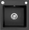 A top-down view of a black kitchen sink. Produktbild-Vorschau
