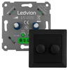 Ledvion LED Doppeldimmer Schalter 100W 240V schwarz Produktbild-Vorschau 1