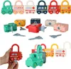 Educational Puzzle Spielzeugautos mit Vorhängeschloss Wagen Produktbild-Vorschau 1