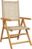 vidaXL Gartenstühle 2 Stk. Beige Massivholz Akazie und Poly Produktbild-Vorschau 4