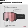 A diagram of ski goggles with labels pointing out features. Produktbild-Vorschau