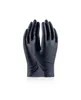 A pair of black nitrile gloves are shown against a white background. Produktbild-Vorschau