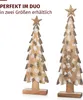 Weihnachtsdeko Holzbaum 84 cm aus Mangoholz mit goldenem Produktbild-Vorschau 7