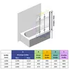 IMPTS parawan prysznicowy do wanny 140x140cm 3-częściowy Podgląd zdjęcia produktu 5