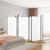 A bedroom scene with a white room divider set up. Voir les images du produit