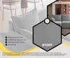 A close-up of a sofa with marketing text and fabric details. Produktbild-Vorschau