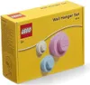 A yellow LEGO box with the product name and images of the wall hangers. Produktbild-Vorschau