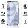 A screen protector is shown next to a smartphone, with feature callouts. Produktbild-Vorschau