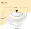 Wilmax Teekanne 900 ml Weiß Porzellan WL-880102452/A Produktbild-Vorschau 3