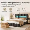 Letto imbottito INONEFT 140x200 cm con LED e porta USB di Anteprima dell’immagine prodotto 11
