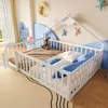 Sweiko lit plat, 140x190 cm, lit d'enfant, barre de maison, Voir les images du produit 5