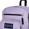 A close-up view of a purple JanSport backpack, focusing on the zipper and the front pocket. Náhled obrázku produktu