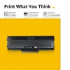 A toner cartridge is shown against a yellow and white background with marketing text. Produktbild-Vorschau