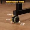 Close-up of a wheel with braking mechanism on a wooden floor. Anteprima dell’immagine prodotto